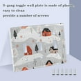 thumbnail image 3 of Yayeee Toggle Light Switch Wall Plate 2-Gang 4.56"x4.48" Decorative Outlet Cover, Cartoon Red Houses, 3 of 7