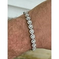 thumbnail image 2 of TAAPSEE JEWELS Cluster Men's Tennis Bracelet Round Cut White Cubic Zirconia 14K White Gold Finish, 2 of 3