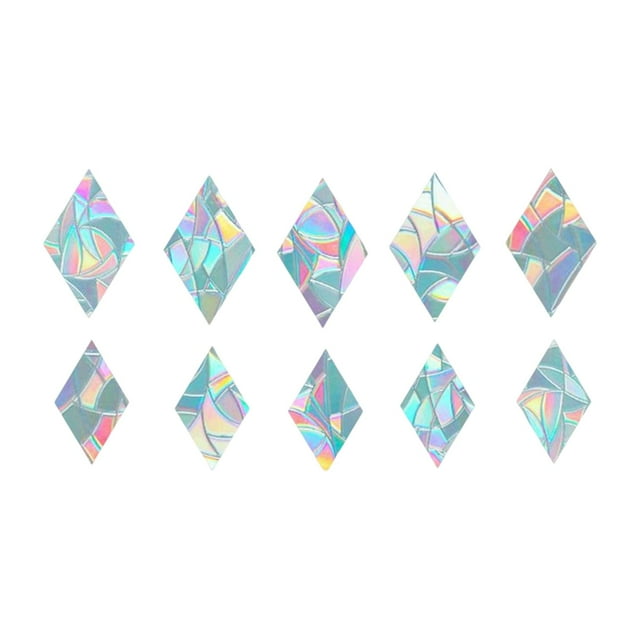 Abbracc Rainbow Window Mirror Sticker Window Clings Crashproof DIY Crafts Anti Collision 10pcs Rhombus
