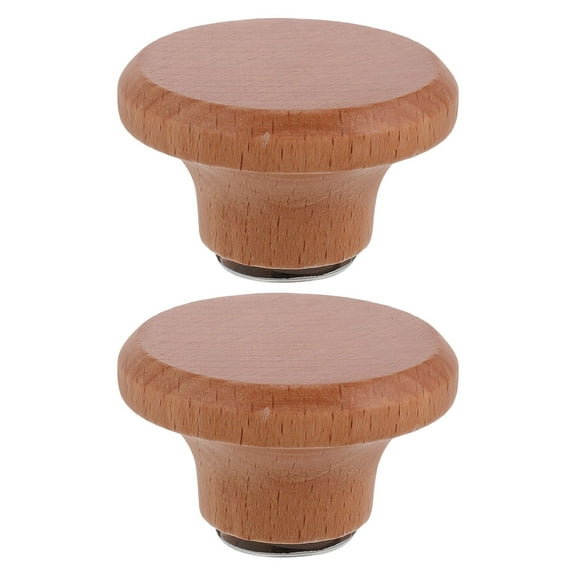 Hemobllo 2Pcs Pot Cover Handle Knobs: Insulation Wooden Pot Lid Replacement for Households