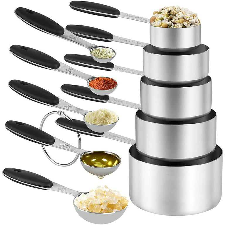 Classic Cuisine 10-Piece Stainless Steel with Silicone Measuring Cups and Spoons  Set HW031030 - The Home Depot