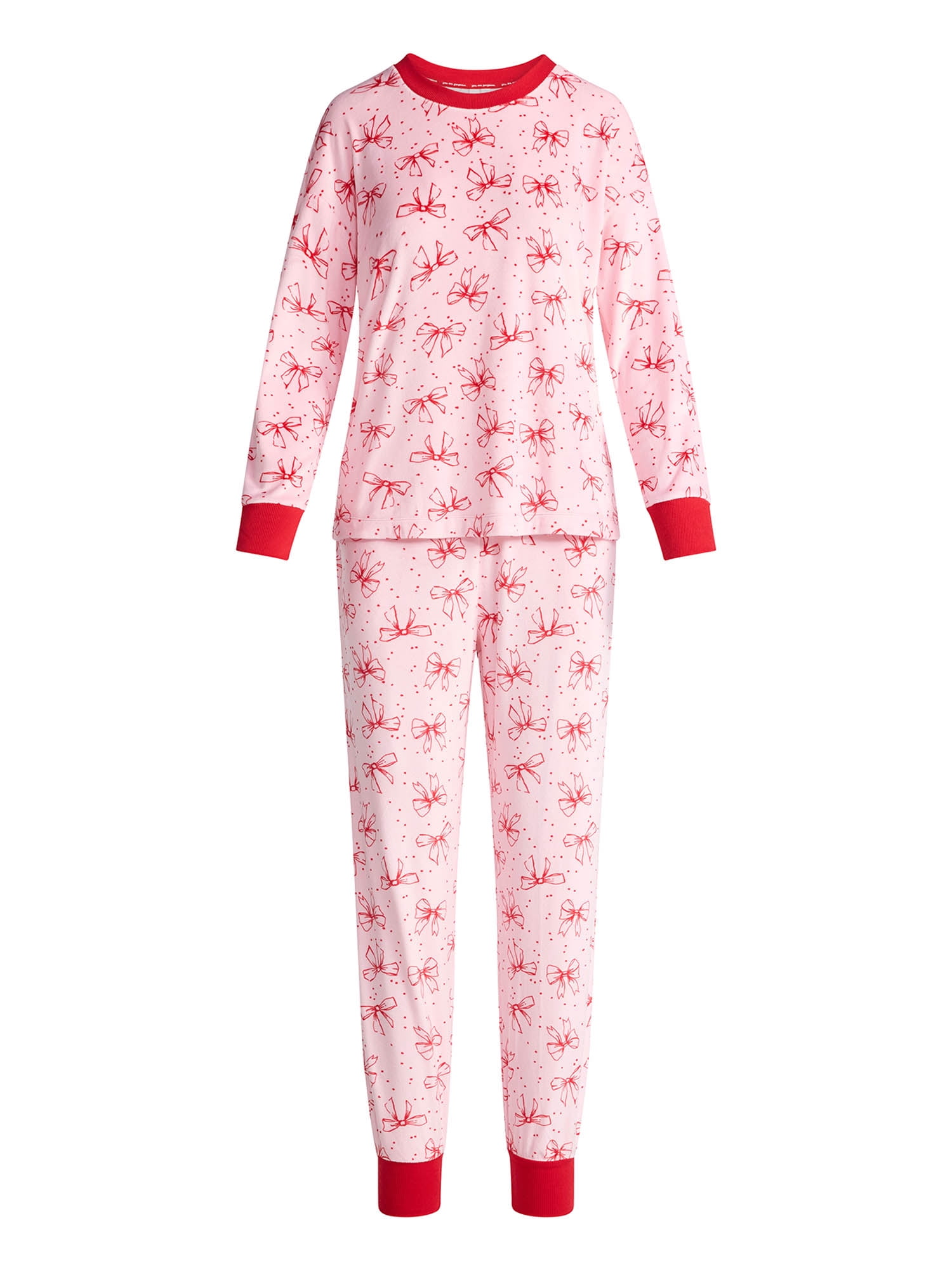 Joyspun Women’s Stretch Velour Long Sleeve Top, Pants, and Socks Pajama Set, 3-Piece, Sizes XS-4X