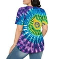 thumbnail image 5 of Womens Tie-Dye T Shirts Summer Fashion Tunic Tops for Leggings Colorful Round Neck Short Sleeve Tee, 5 of 7