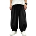 thumbnail image 6 of Nilvkv Girls Baggy Sweatpants, Girls Pants, Wide Leg Sweatpants in Solid Colors with Elastic Waist and Side Pockets for Casual Fall Days Black 9-10 Years, 6 of 6