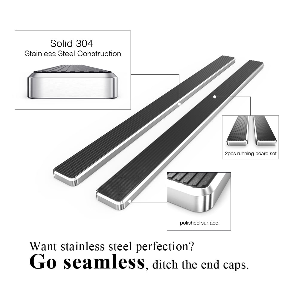 APS Running Boards 6 inches Compatible with Chevy Trailblazer GMC Envoy 2002-2009 304 Stainless Steel (Nerf Bars Side Steps Side Bars)