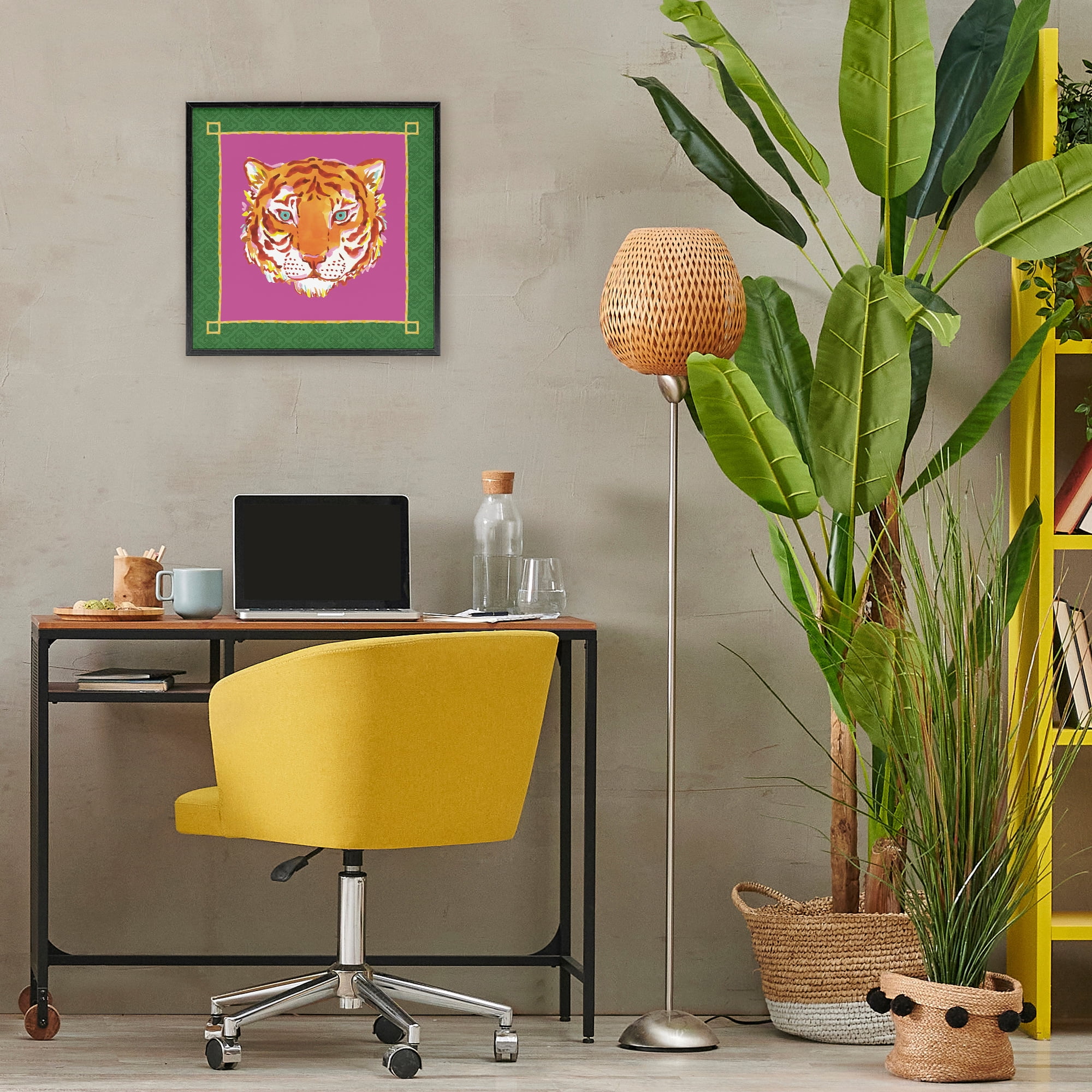 Stupell Industries Bordered Exotic Tiger Portrait Black Framed Giclee Art, design by Karolina Sato