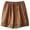 Khaki, variant on Women's High Waisted Retro Crochet Hollow Out Lace Trim Bermuda Shorts Wide Leg Elastic Tie Waist Casual Bottoms