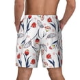 thumbnail image 3 of Kdxio Tulips Flowers Print Men's Swim Trunks with Compression Liner 7 Inch Inseam Quick Dry Swim Shorts, 3 of 7