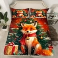 thumbnail image 2 of Manfei Magical Gold Fox Full Size Sheets for Teens, Kawaii Christmas Animal Bed Sheets, Happy New Year Sheet Sets, Luxury Bedroom Decor, 4 Pieces, 2 of 7