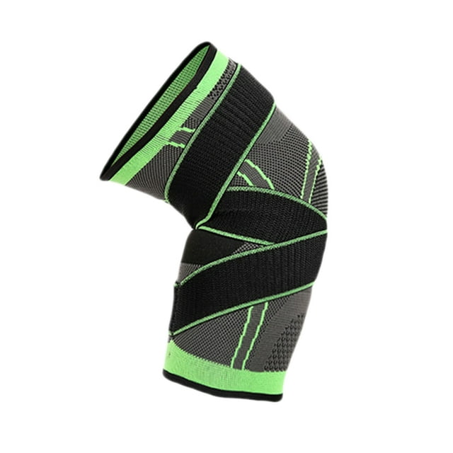 pitrice Fitness Running Cycling Bandage Knee Support Braces Elastic Sports Compression Pad Sleeve - L - Green