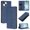 Dark blue, variant on Leather For iPhone 16 , RFID Blocking Protection, Playful Cats Embossed Flip Wallet Leather Case With Card Holder Magnetic Closure  Phone Cases Cover,Green,For iPhone 16