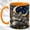 Orange, variant on Sleeping Gray Fox Coffee Mug, Night Woodland Mug, Ceramic 11 oz