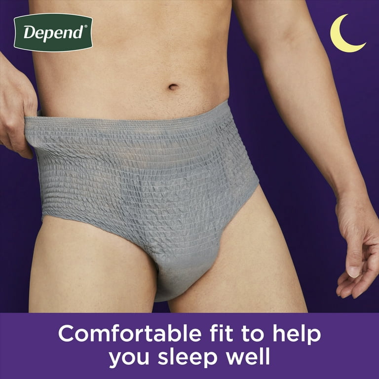 pack) Depend Night Defense Incontinence Underwear for Men, Adult