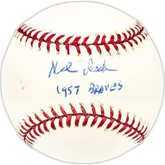 Mel Roach Autographed Official MLB Baseball Milwaukee Braves "1957 Braves" Beckett BAS QR #BM25107