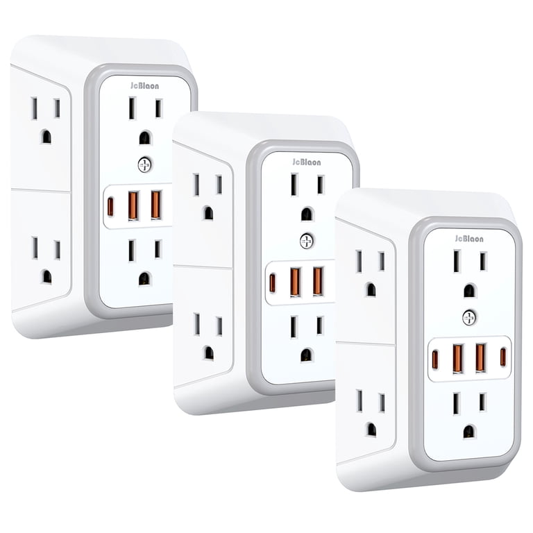 JcBlaon 3-Pack Surge Protector with 6 Outlets photo 1