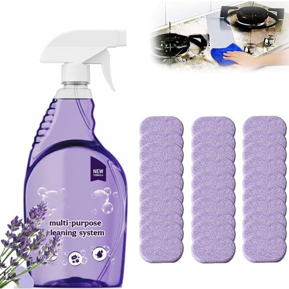 Spray Oven Cleaner, Clean Spray Cleaner for Ovens, All-Purpose Cleaners for Grill, Home, Kitchen, Bathroom, Multi-surface Cleaners with Concentrated Cleaning Tablets(30pcs)