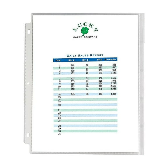 Staples Light Weight Sheet Protectors 8.5" x 11" Semi-Clear 100/BX 812755