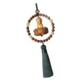 thumbnail image 2 of Almencla Buddha Statue Car Rearview Mirror Charm Pendant with Tassel Feng Shui Decor Green, 2 of 8
