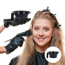 BESTOYARD 4Pcs Hair Dye Bowl with Scale Black Salon Supplies Easy to Hold Washable Reusable