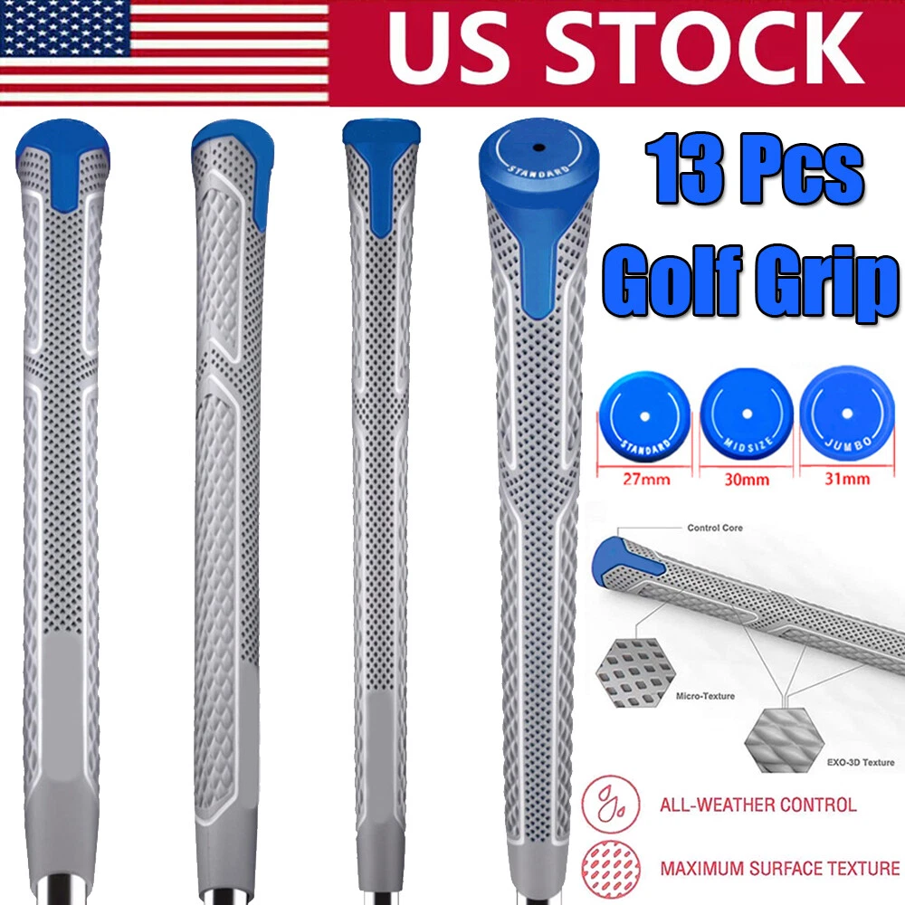 13PCS Rubber Non-Slip Golf Grip Golf Club Grip Golf Grip Midsize Gray