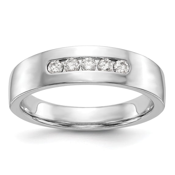 14K White Gold Wedding Diamond Round Ring Band