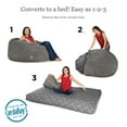 thumbnail image 6 of CordaRoy's Corduroy Convertible Bean Bag Chair, Queen Classic, Gray, 6 of 10