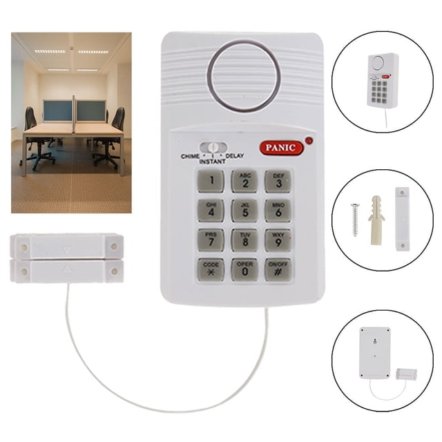 Wireless Door Alarm Security Keypad System Shed Garage Caravan Safety Sensor (white )