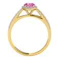thumbnail image 2 of Mauli Jewels Rings for Women 1.75 Carat Diamond And Oval Shaped Pink Shared-Prong-Setting 10K Yellow Gold, 2 of 6