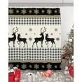 thumbnail image 5 of Polyester Fabric Black Christmas Shower Curtain, Xmas Snowflake Elk Plaid Waterproof Bathtub Curtain Bathroom Decor Set with Hooks 66 x 72 Inches,, 5 of 6