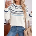 thumbnail image 4 of Fall Sweaters for Women 2026 Fair Isle Pullover Sweaters Winter Crewneck Loose Knit Sweater Shermie, 4 of 8