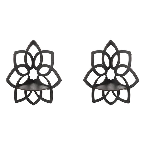 2X Estantes Esquineros de , Estantes Esquineros de Pared con Flores de Madera, Estantes Flotantes, Estante de ExhibicióN de Cristal, Estantes Esquineros de Pared Bohemios