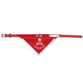 thumbnail image 1 of Accesorio de moda de cuello de PU ajustable para mascotas, collar de perro con bufanda y estampado de calavera roja XS, 1 of 8