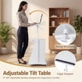 thumbnail image 6 of ELLEGNT Height Adjustable Rolling Lectern - Mobile Laptop Cart with Storage Compartments, Lockable Casters, White, 6 of 9