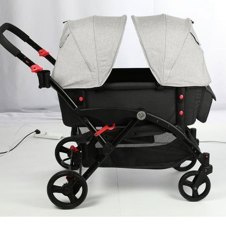 Vomeast Wagon Stroller 2-Seat Folding Stroller