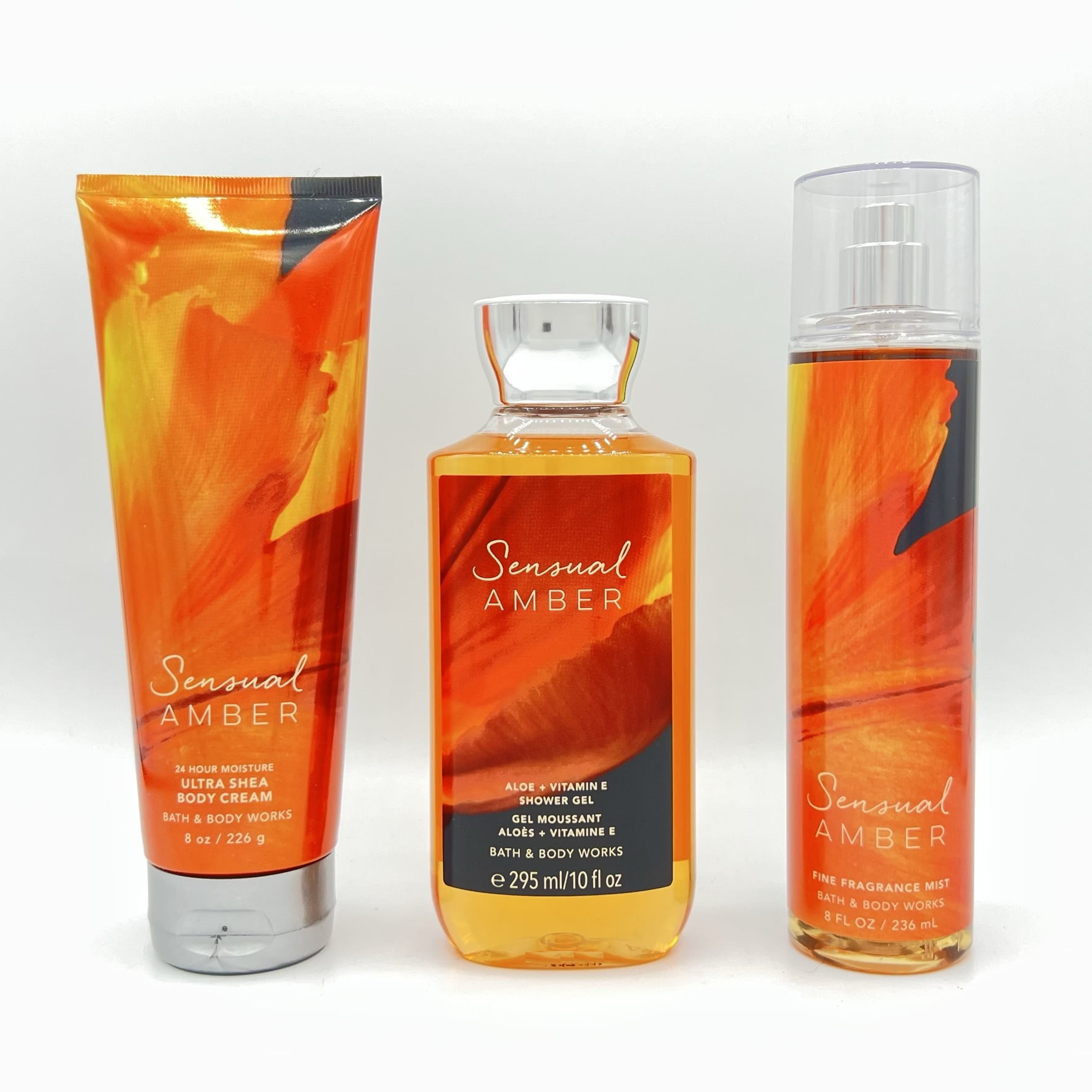Bath and Body Works Sensual Amber Body Cream, Shower Gel and Fine