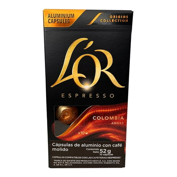 Cápsulas de café LOR Espresso Colombia con 10 pzas