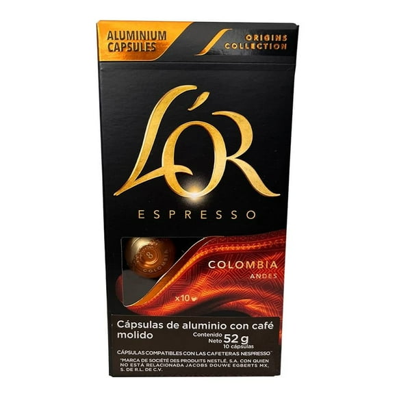 Cápsulas de café LOR Espresso Colombia con 10 pzas