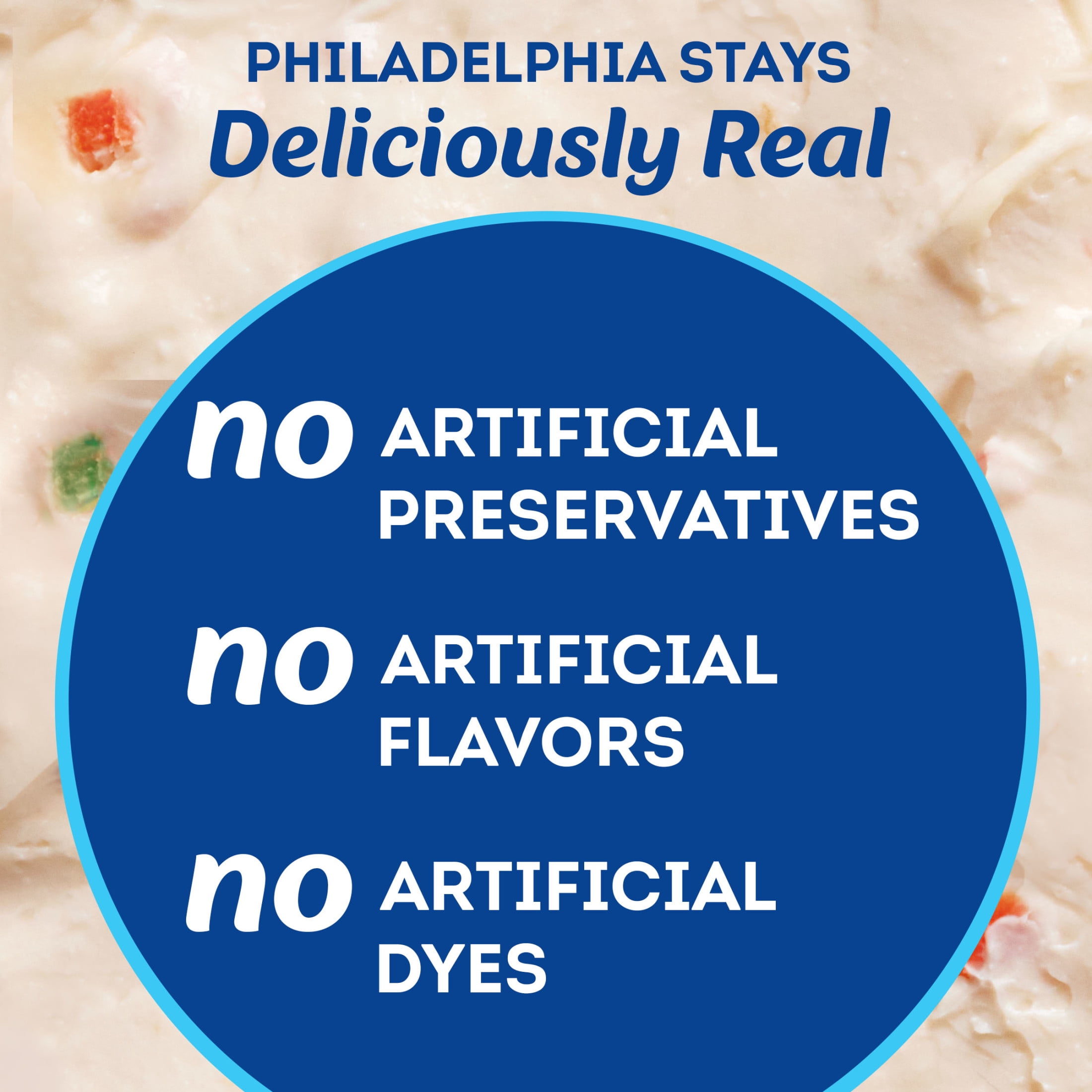 Philadelphia Reduced Fat Cream Cheese with Vegetables, 1 Tub, for Smooth, Spreadable Mornings, Garden Vegetable, No Artificial Preservatives, Flavors or Dyes, 7.5 oz