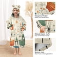 thumbnail image 3 of FORMRS Wearable Blanket Hoodie with Sleeves for Kids Cozy Flannel Sweatshirt, Beige Cats Reading, 3 of 7