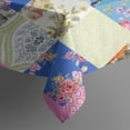 thumbnail image 4 of Rectangle Boho Patchwork Waterproof Tablecloth 60×102 Inch,Bohemian Style Stitching Colorful Floral Vintage Reusable Indoor/Outdoor Durable Table Cover for Party Kitchen Dinner Room Decor, 4 of 6