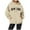 Khaki, variant on Women's Letter Printed Round Neck Pullover Street Long Sleeve Pullover Hoodie Sweatshirts Baggy