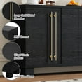 thumbnail image 6 of Accent Cabinet with 4 Doors, Modern Storage Cabinet Furniture, Wood Buffet Sideboard with Adjustable Shelves and Gold Handles, TUANLUO Accent Cabinet for Kitchen Living Room Entryway Hallway, Black, 6 of 10