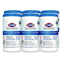 Clorox Healthcare 35309 1 Ply 6.75 in. x 9 in. Unscented Bleach Germicidal Wipes - White (6/Carton)