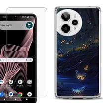 Phone Case for ATT Verge 2 5G, with Screen Protector, by OneToughShield - Fireflies Butterfly