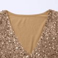 thumbnail image 7 of RPVATI Deep V Neck Sequin Tops for Women Sexy Sparkly Shirts Long Sleeve Tops Glitter Dressy Formal Blouses Cocktail Top Gold 3XL, 7 of 7