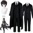 thumbnail image 2 of Disfraz de Cosplay de Anime Bungo Stray Dogs, Osamu Dazai, capa de gabardina negra, traje, ropa de fiesta de Navidad y Halloween, 2 of 4