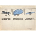 thumbnail image 3 of Fougasse 24x18 Black Modern Framed Museum Art Print Titled - Three Cartoon Figures of Women Carrying Rifles, a Balloon and a Warship (Between 1939 and 1946), 3 of 5