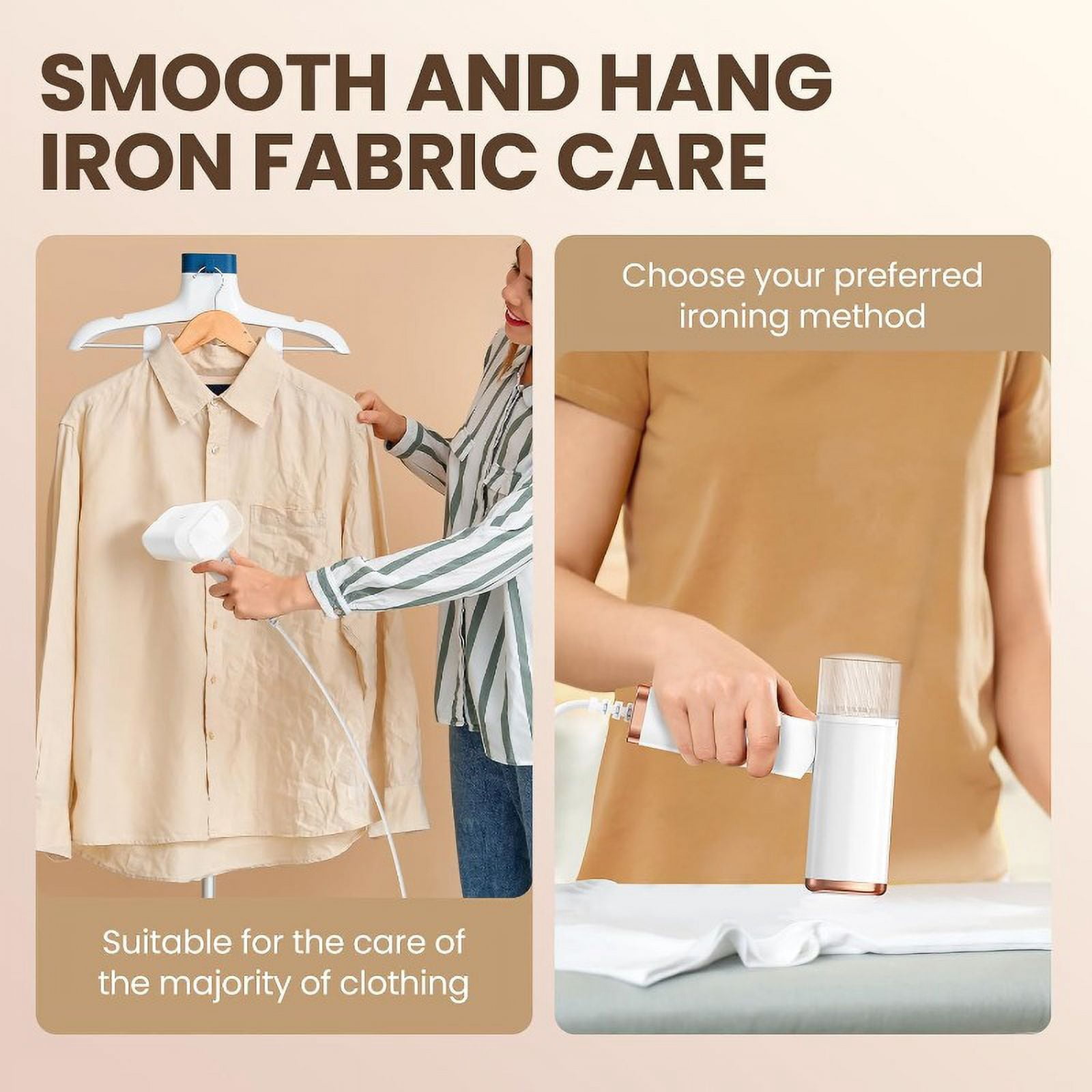Household steam small handheld iron machine BEAUTURAL Steamer for Clothes, Foldable Handheld Clothing Wrinkles Remover for Garments, 30-Second Fast Heat-up, 1000w，111-220V