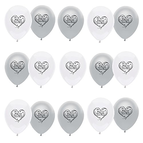 Dove On Your Wedding Day 12/" Printed Silver Latex Balloons Pack of 20
