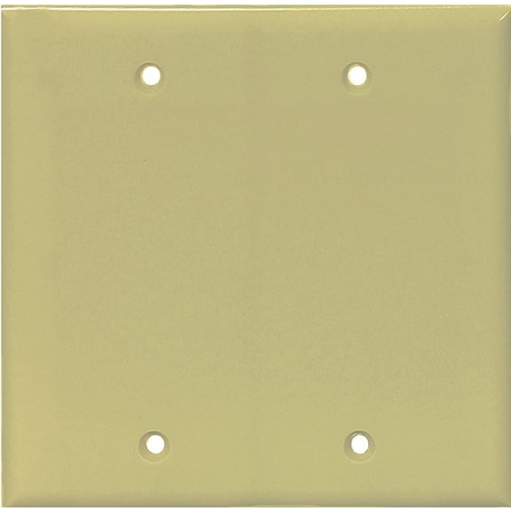 Eaton Cooper Wiring PJ23V Wallplate, 4.95 in L, 4.88 in W, 2 -Gang, Polycarbonate, Ivory, High-Gloss